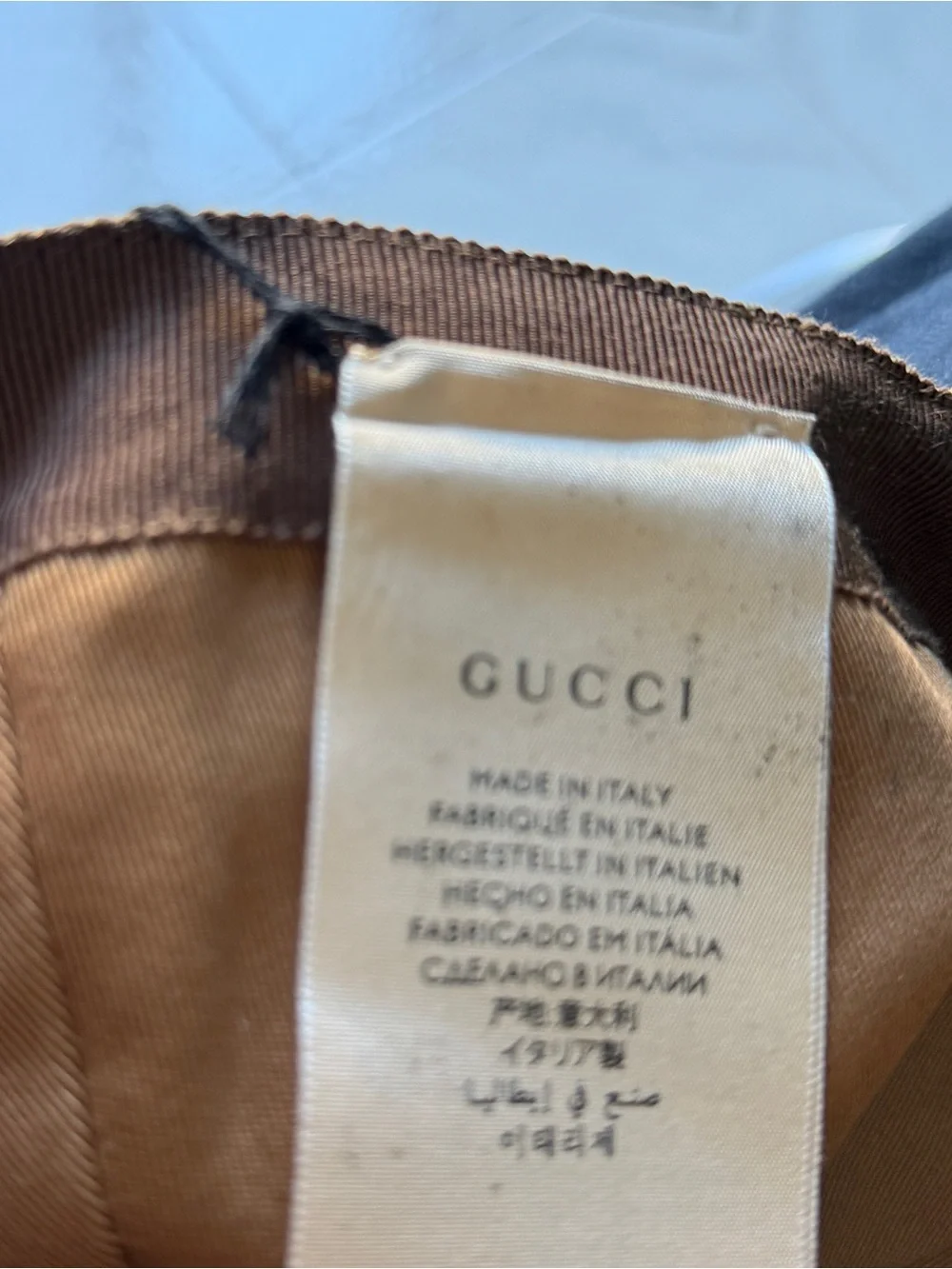 Gucci Beige Monogram Logo Baseball Cap